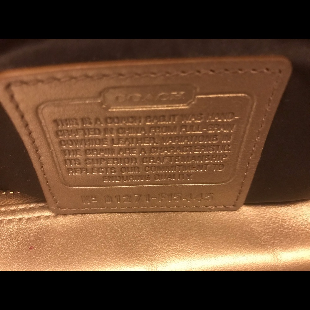 Coach metallic leather satchel.